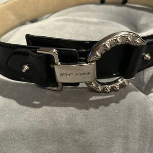 Vintage Betsey Johnson black and silver belt